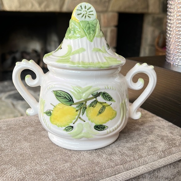 Vintage Lemon print sugar bowl - Picture 1 of 9